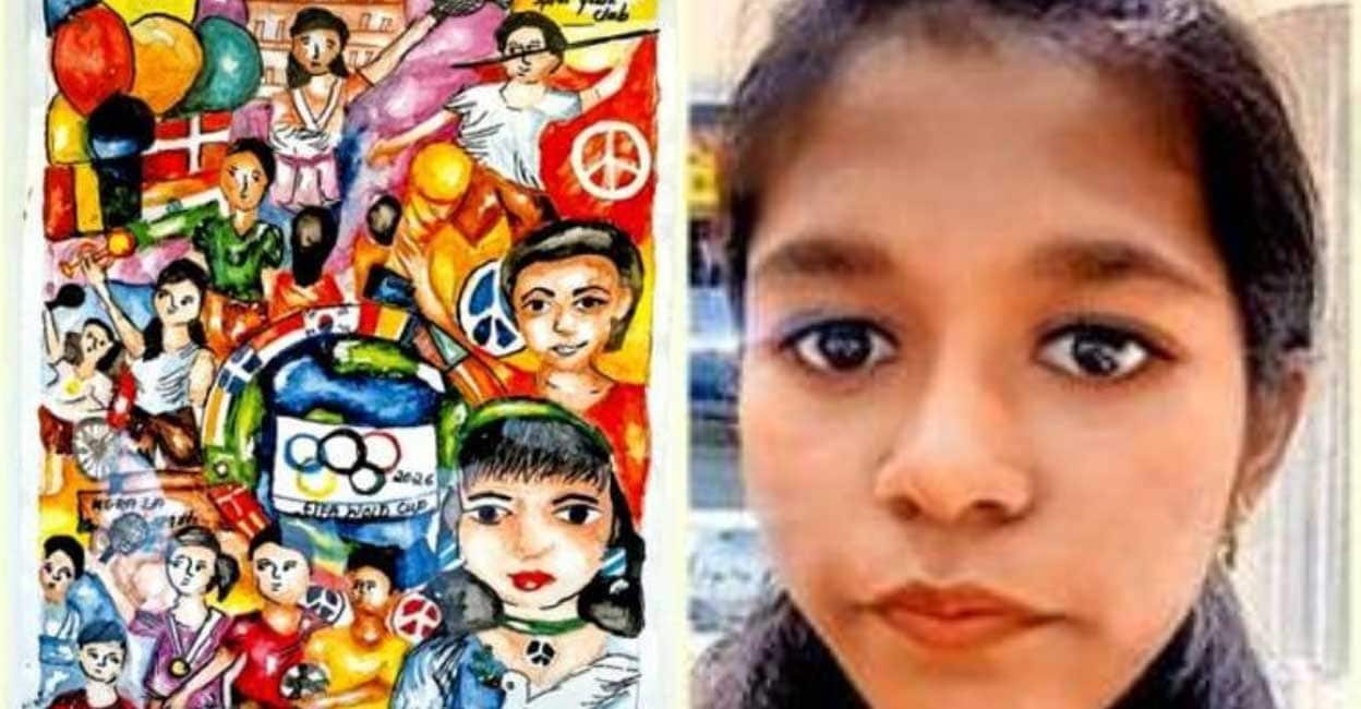 ഗെയിംസ് വേദിയിൽ കേരള ജ്യോതി, തിരുവനന്തപുരത്തെ പത്താം ക്ലാസുകാരി വരച്ച ചിത്രം നഗോയയിൽ